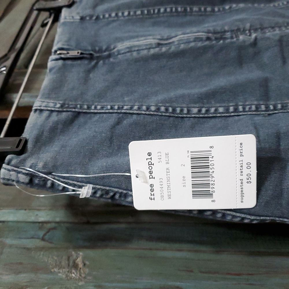 Free People Westminister Blue Denim Mini Skirt, NWT - Picture 4 of 5